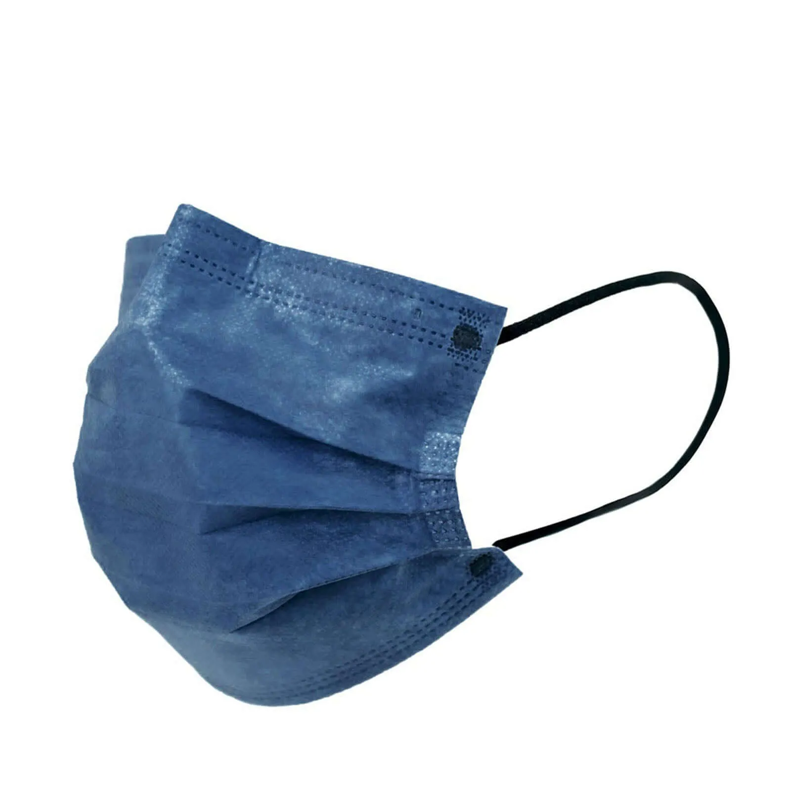 10 Pack Denim Blue Disposable Face Mask Non Woven Mask with Ear Loop 3 Ply