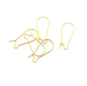 100 or 500 Pieces: Gold Plated Kidney Earring Wires