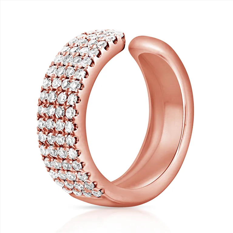 14K Gold Diamond Cuff Single Earring - 0.17ct