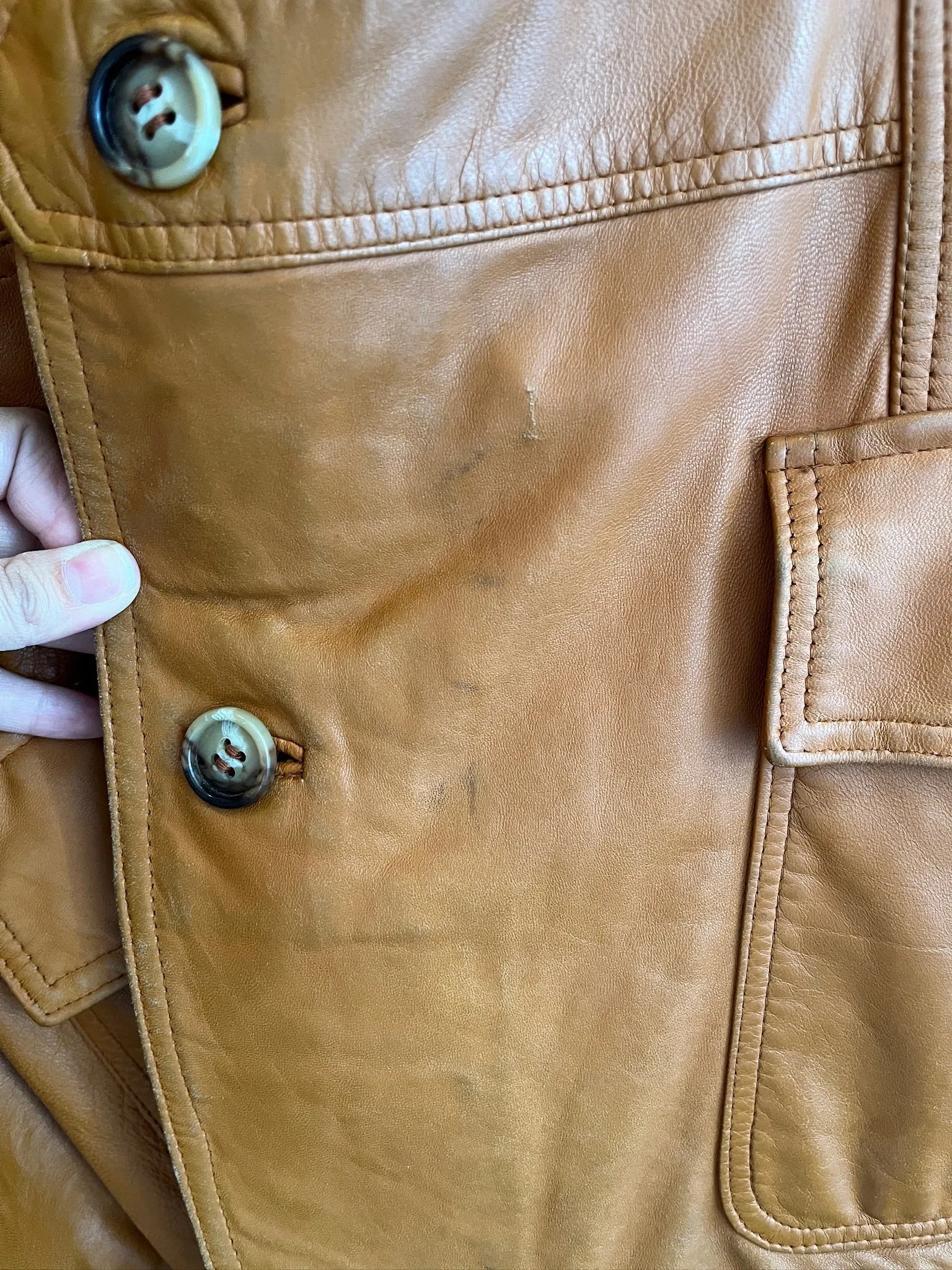1970s Leather Jacket Braided Trim