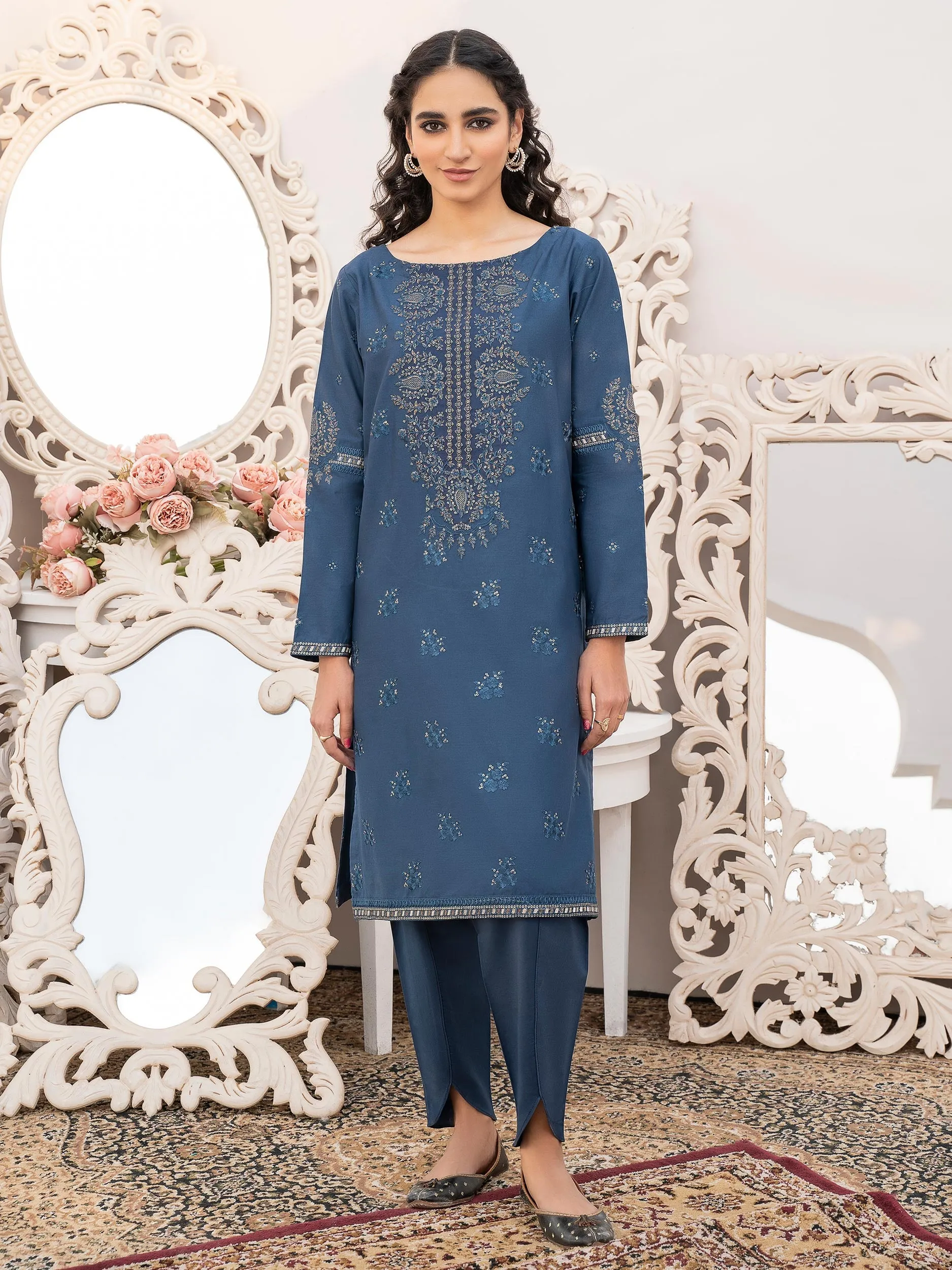 2 Piece Winter Cotton Suit-Embroidered (Unstitched)