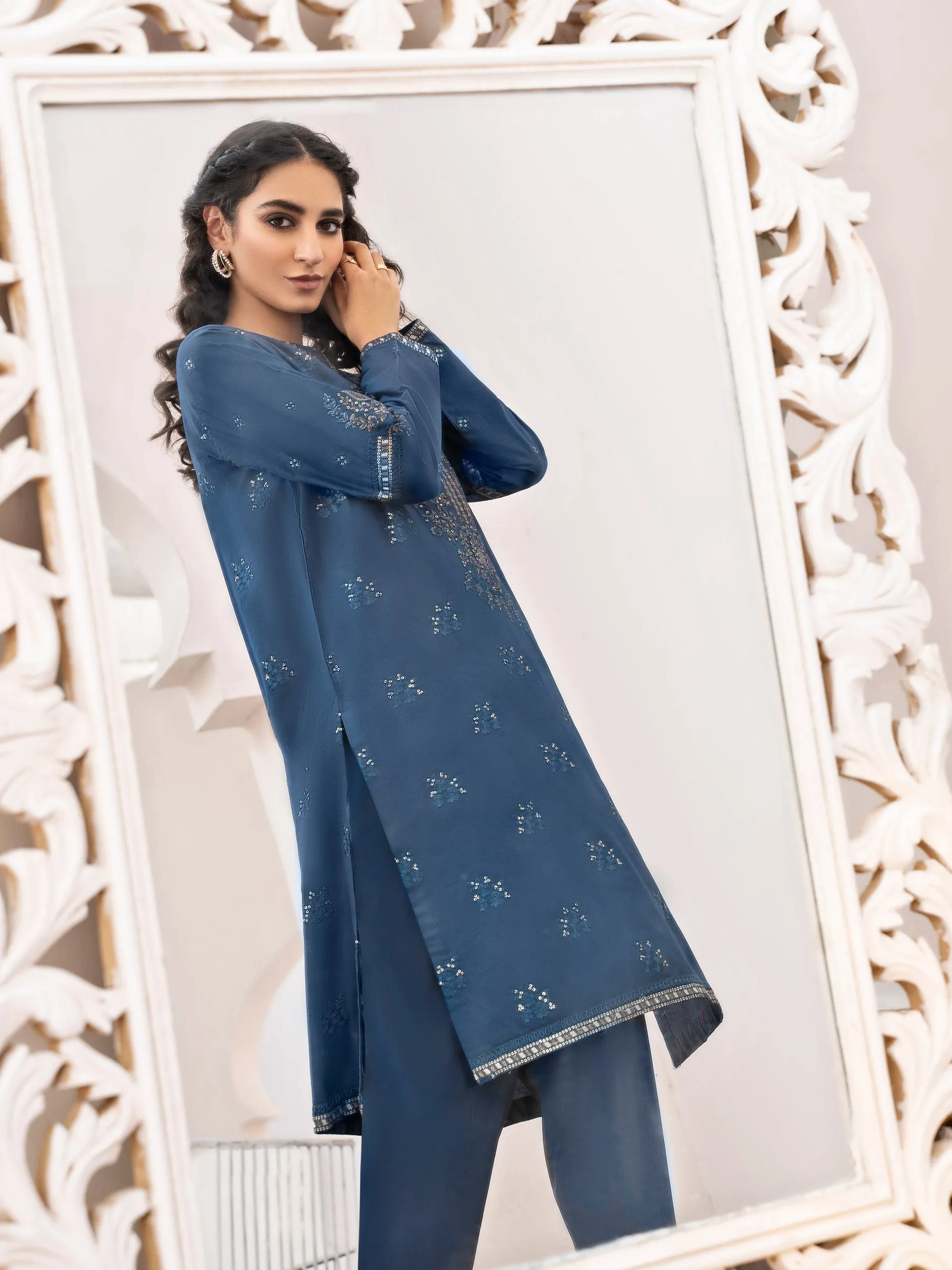 2 Piece Winter Cotton Suit-Embroidered (Unstitched)