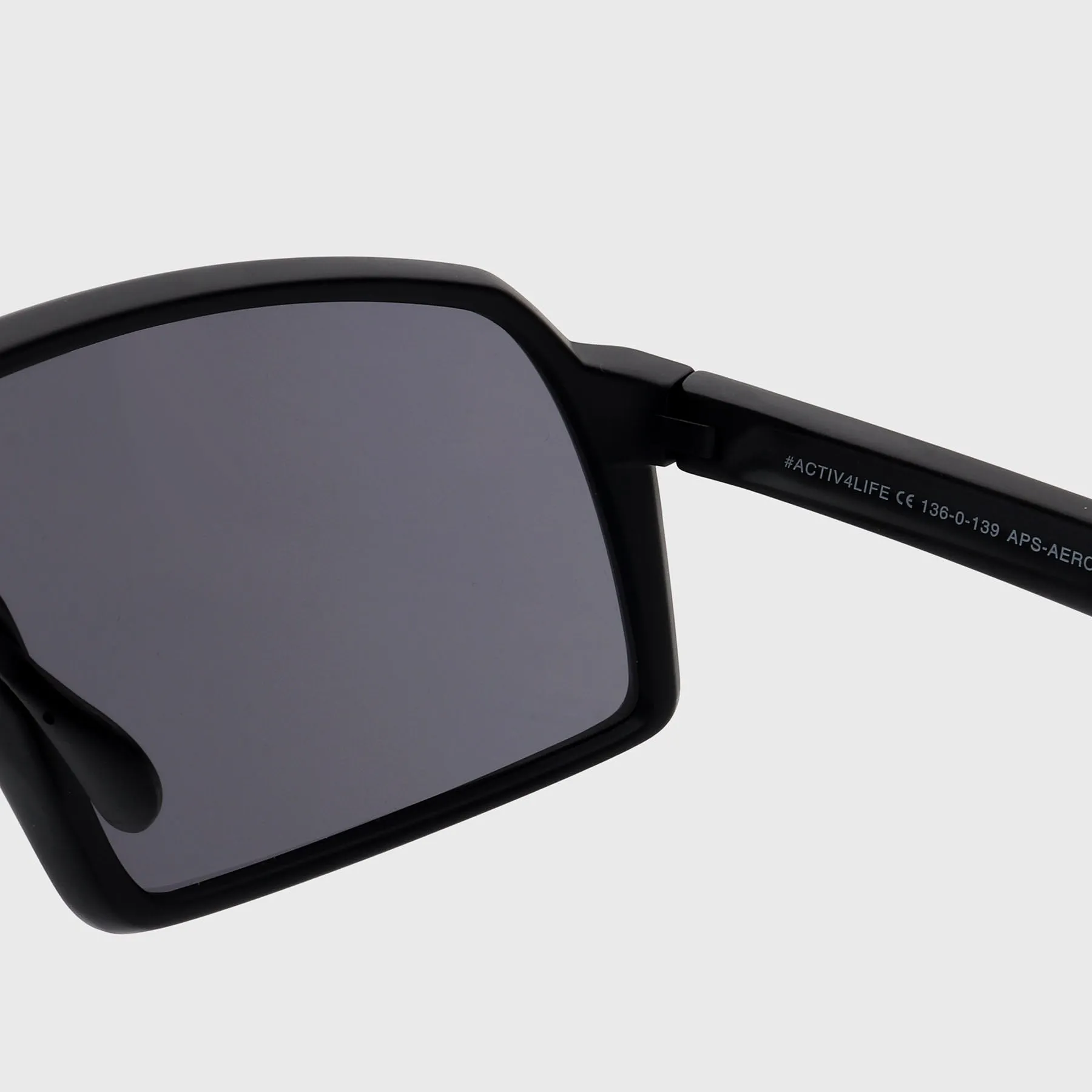 ACTIV - AERO - Matte Black with Grey Lens