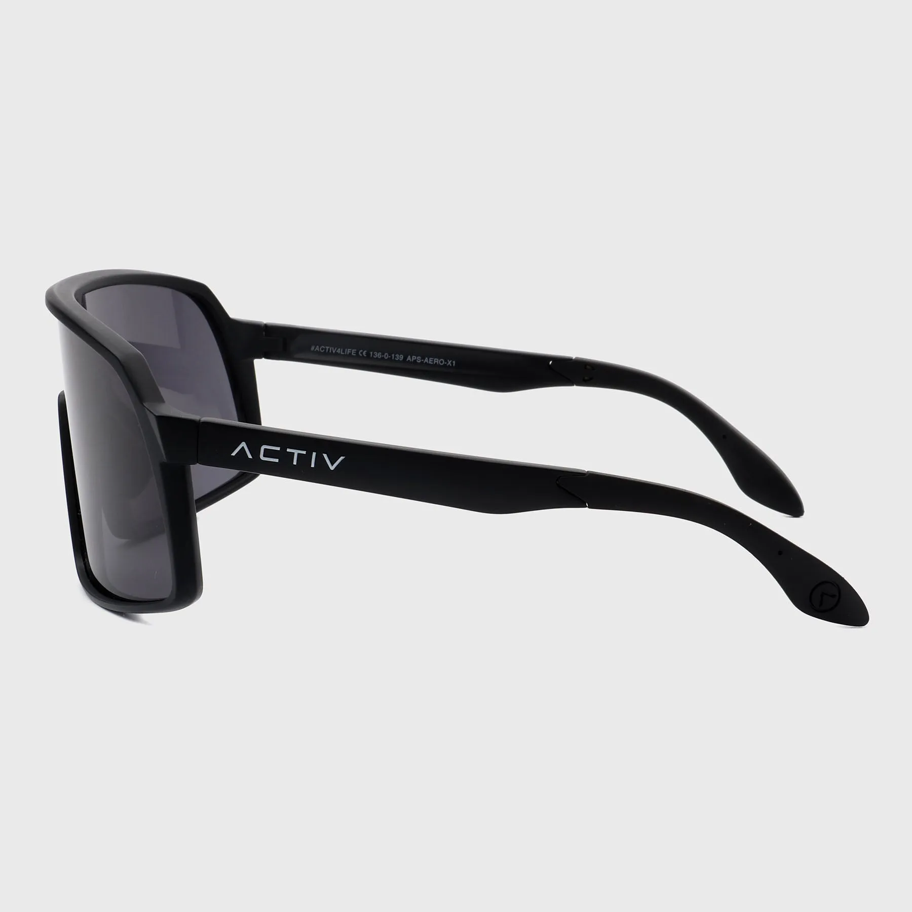 ACTIV - AERO - Matte Black with Grey Lens
