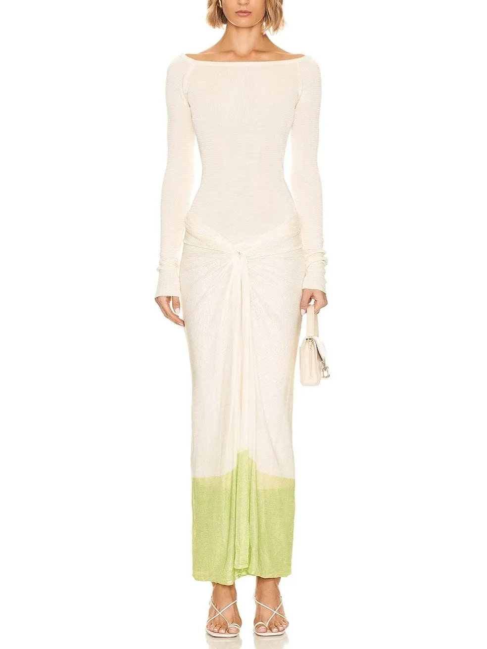 Amar Dress in White Lime