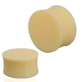 Beige Color Solid Hard Silicone Double Flare Plug | Gauges