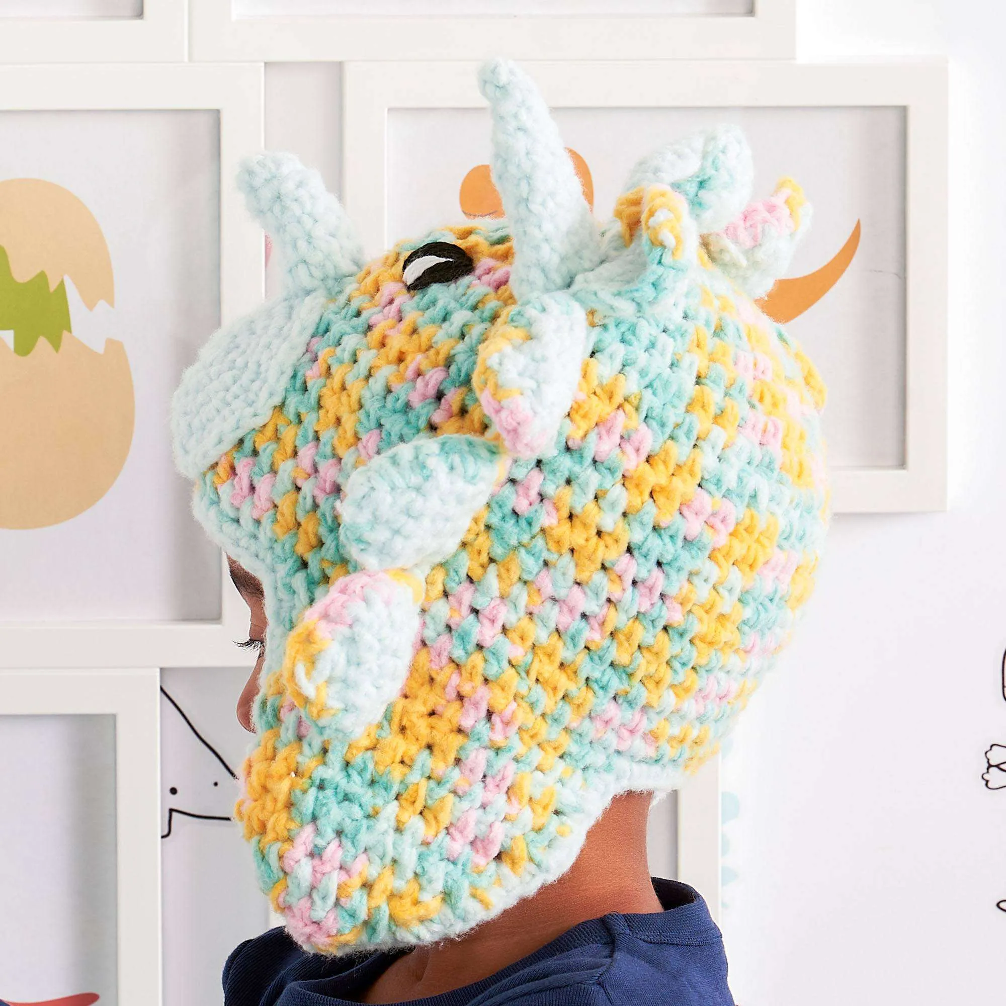 Bernat Crochet Triceratops Hat