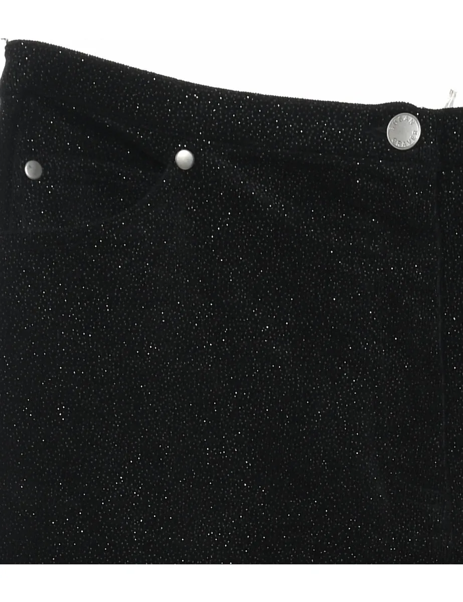 Black & Silver Sparkly Trousers - W30 L30