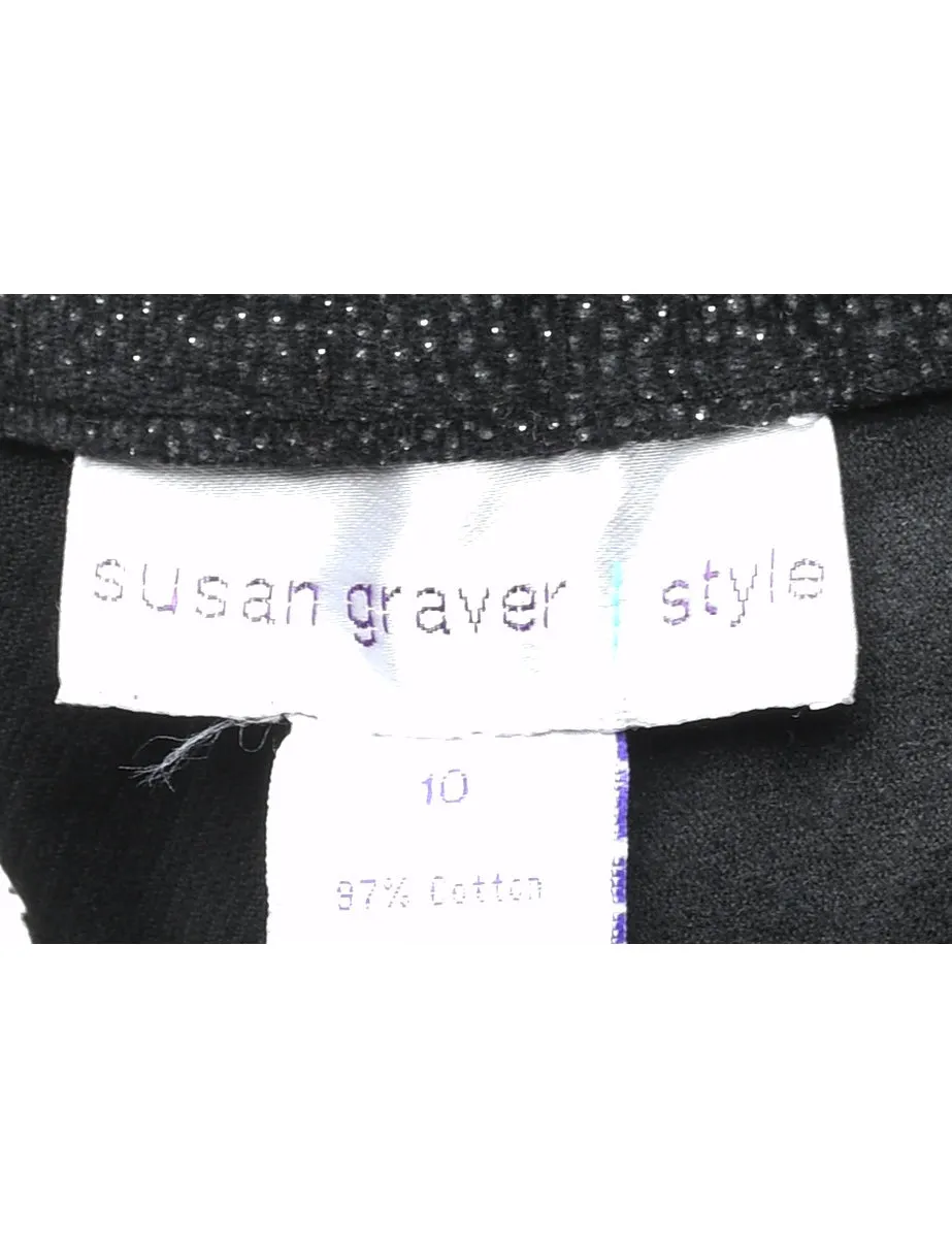 Black & Silver Sparkly Trousers - W30 L30