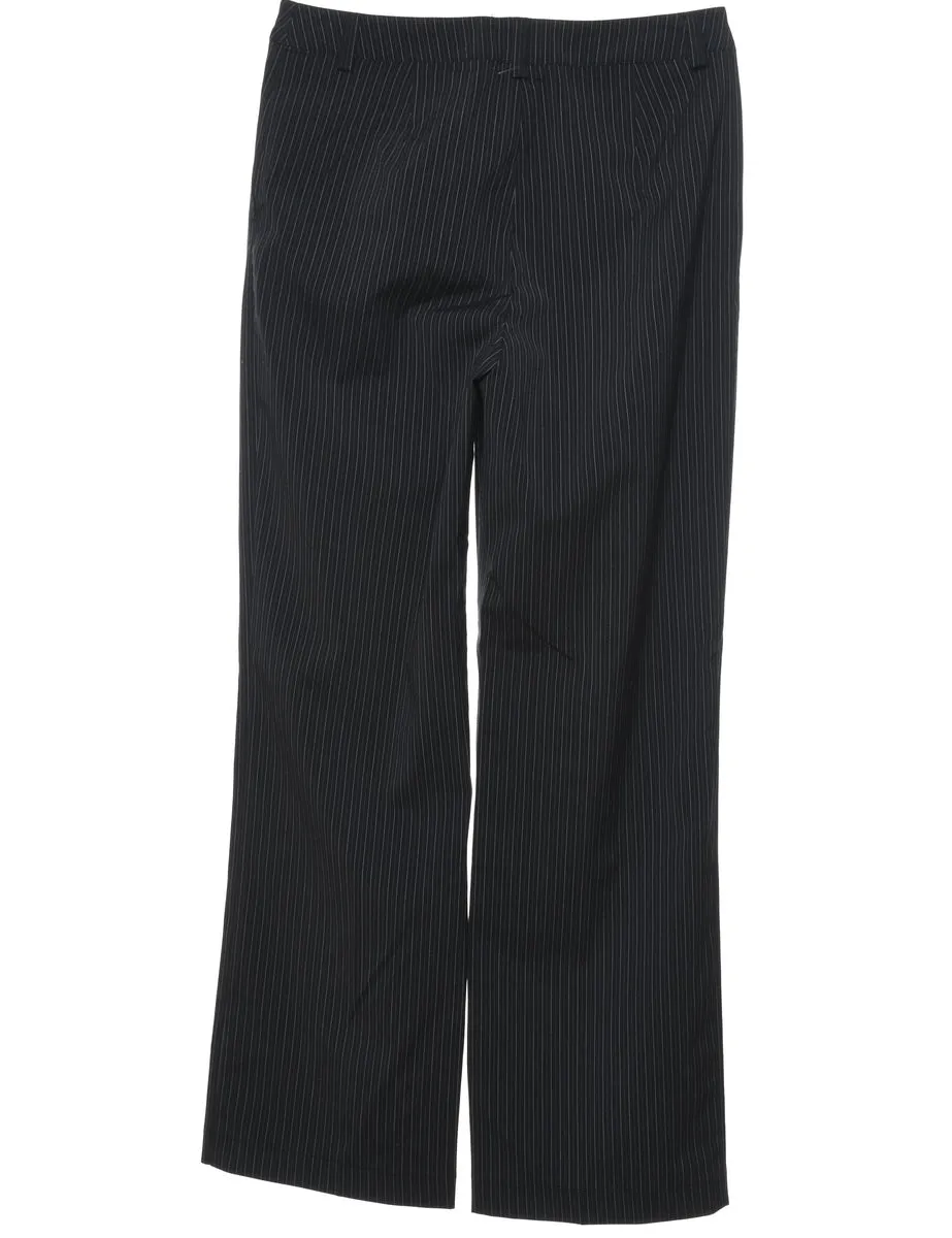 Black Casual Striped Trousers - W30 L31