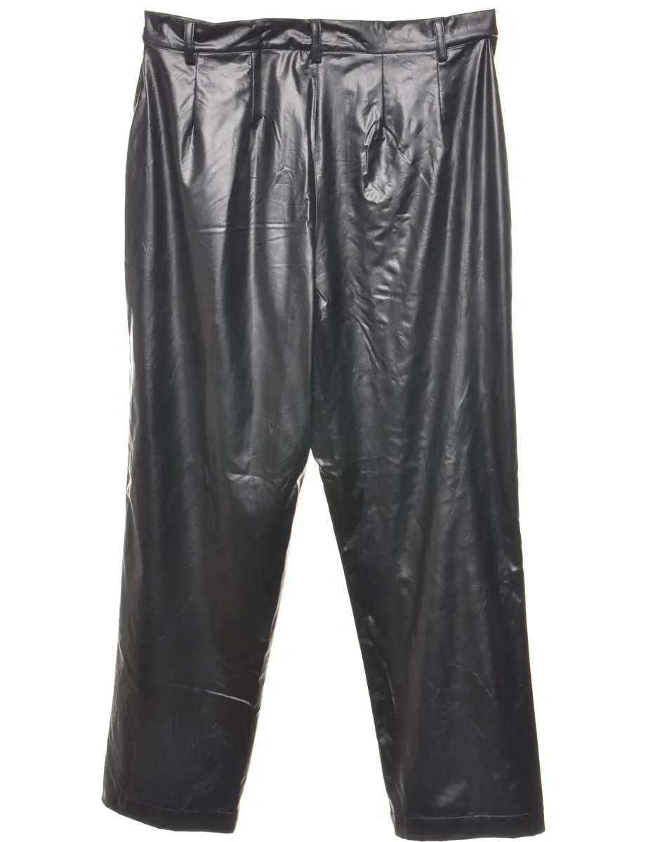Black Shiny Trousers - W34 L29