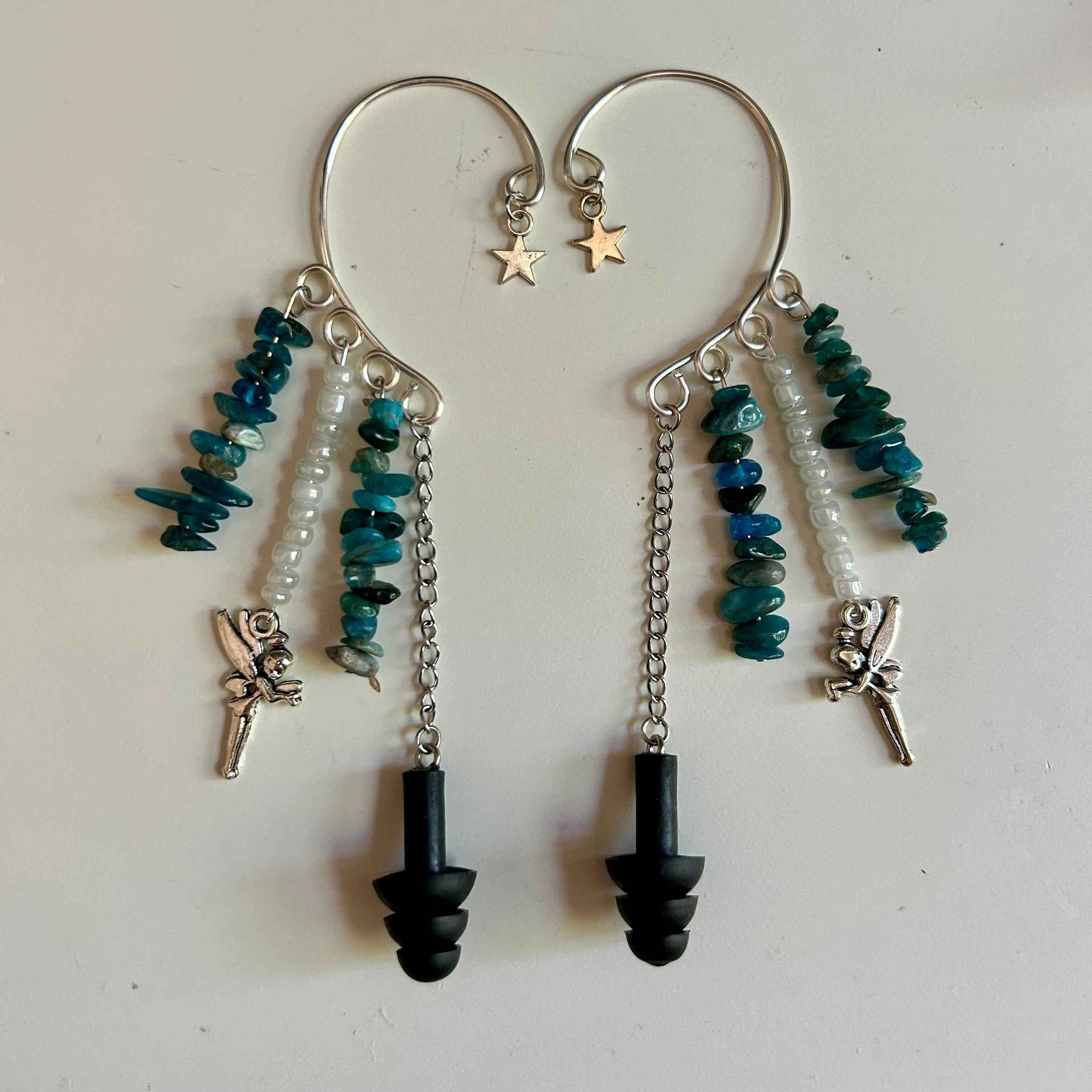 Blue Apatite Fairy Earplug Ear Cuffs