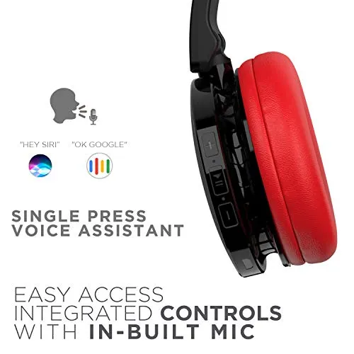 boAt Rockerz 370 On Ear Bluetooth Headphones with mic, Upto 12 Hours Playtime, Cozy Padded Earcups and Bluetooth v5.0(Fiery Red)