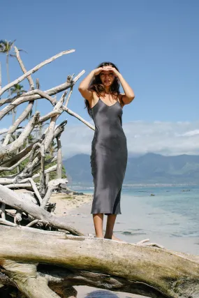 Botanical Dyed Prairie Sundrop Slip Dress in Walnut