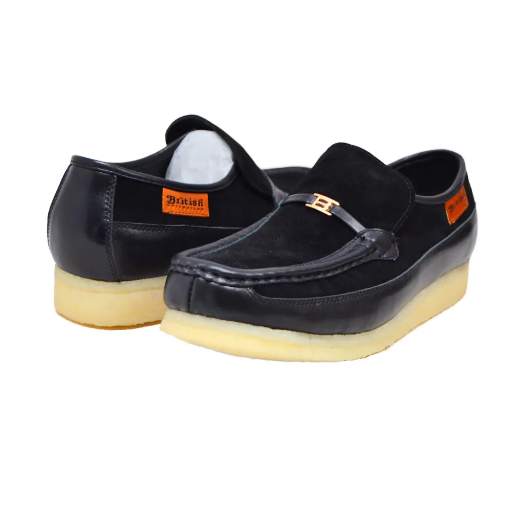 British Walkers Power Plus Men's Elegant Crepe Sole Leather and Suede Slip Ons