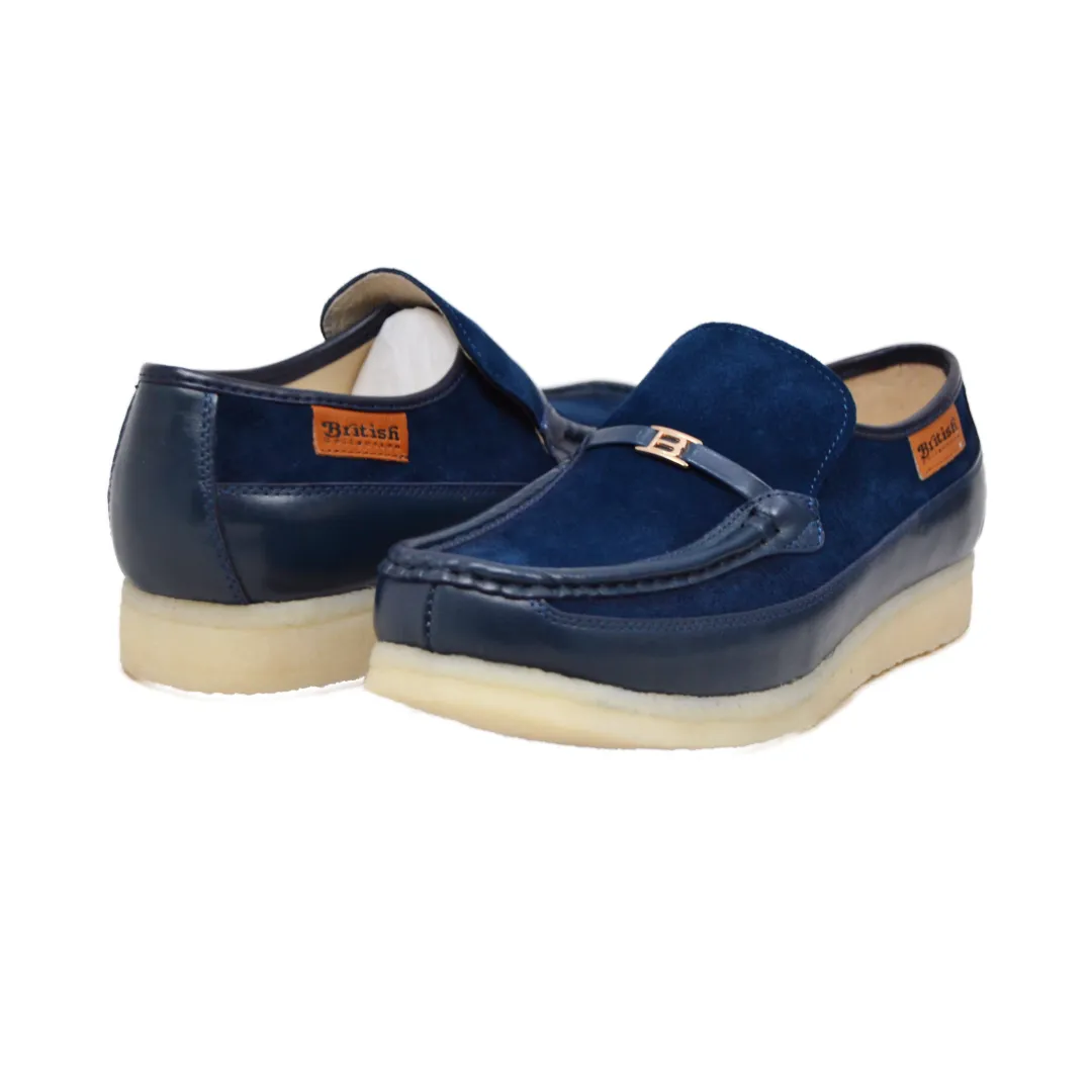 British Walkers Power Plus Men's Elegant Crepe Sole Leather and Suede Slip Ons