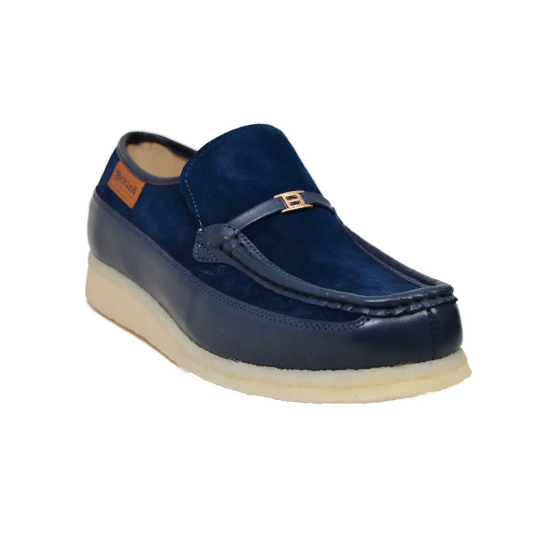 British Walkers Power Plus Men's Elegant Crepe Sole Leather and Suede Slip Ons