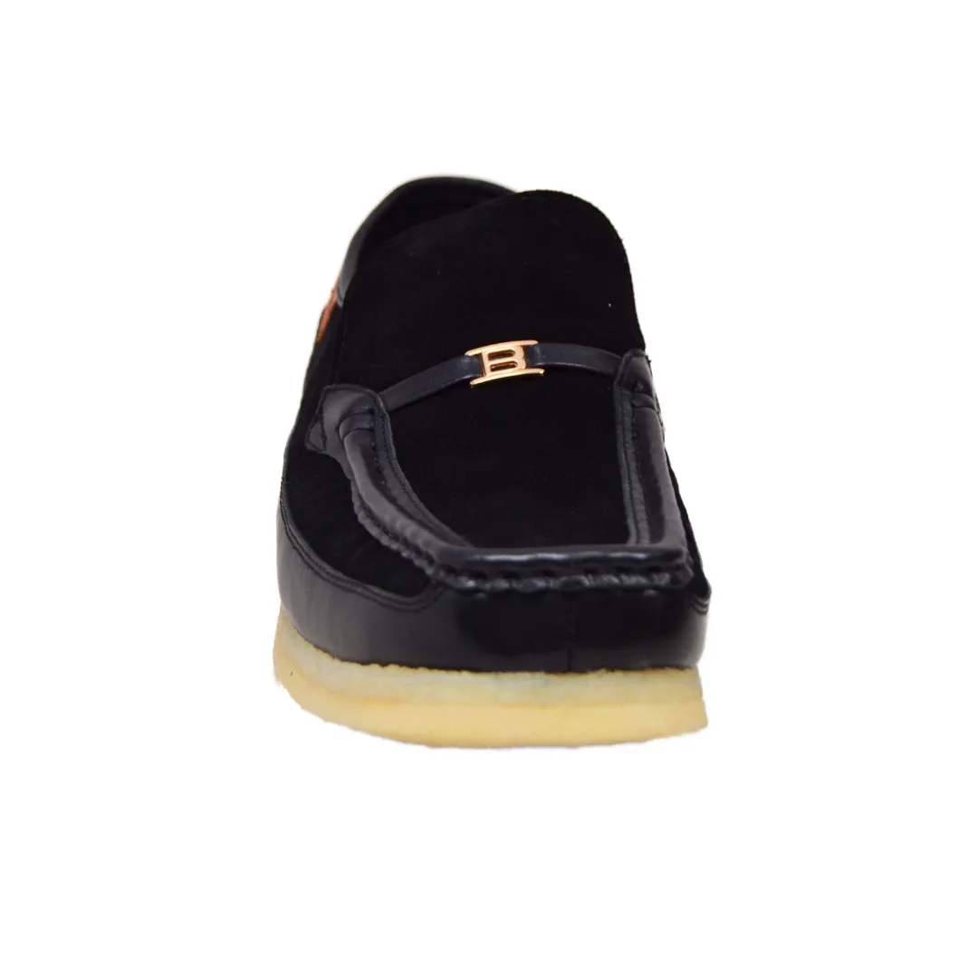 British Walkers Power Plus Men's Elegant Crepe Sole Leather and Suede Slip Ons