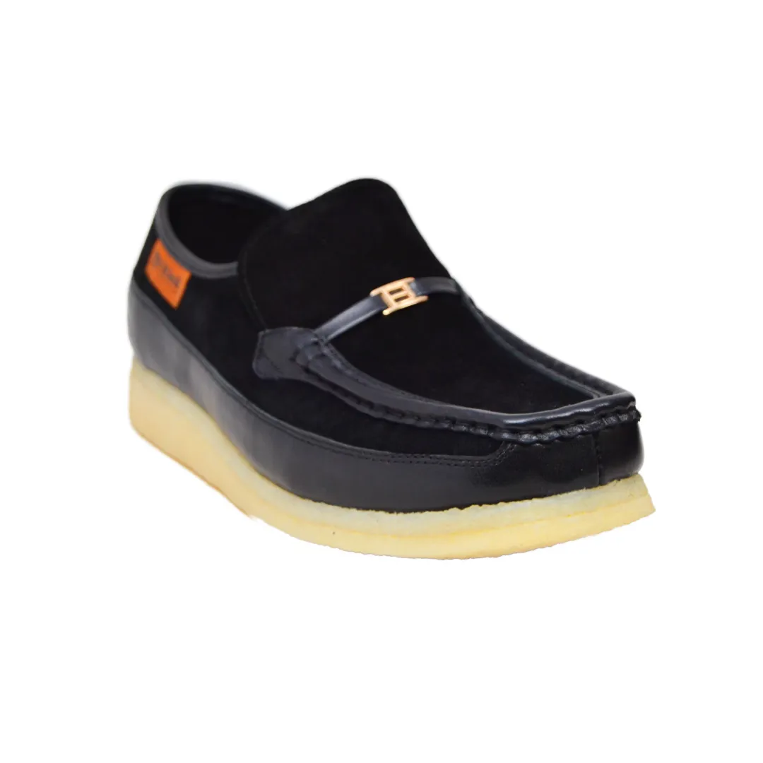 British Walkers Power Plus Men's Elegant Crepe Sole Leather and Suede Slip Ons