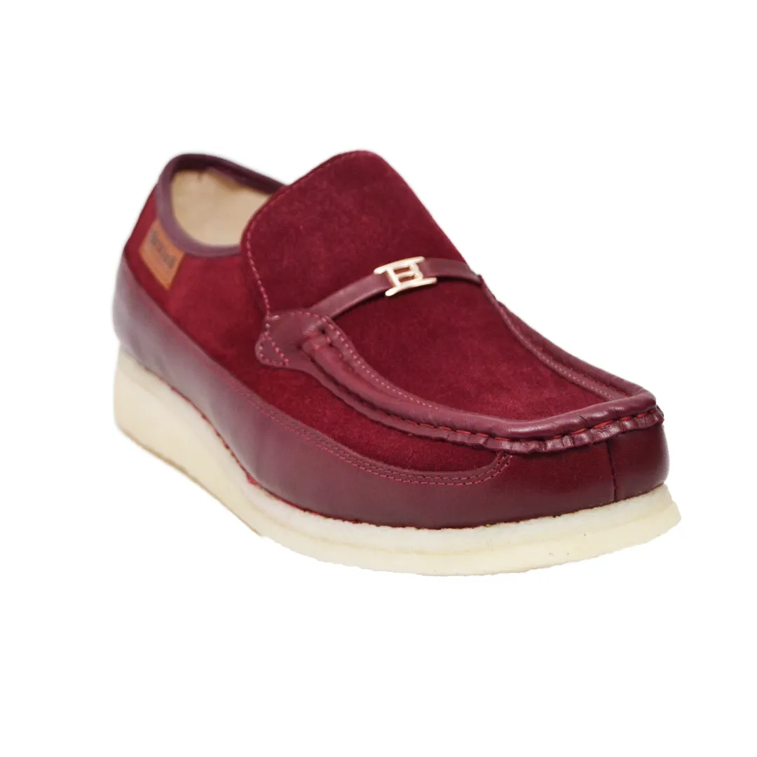 British Walkers Power Plus Men's Elegant Crepe Sole Leather and Suede Slip Ons