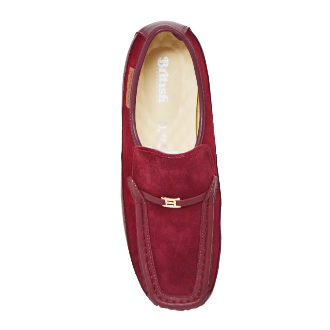 British Walkers Power Plus Men's Elegant Crepe Sole Leather and Suede Slip Ons