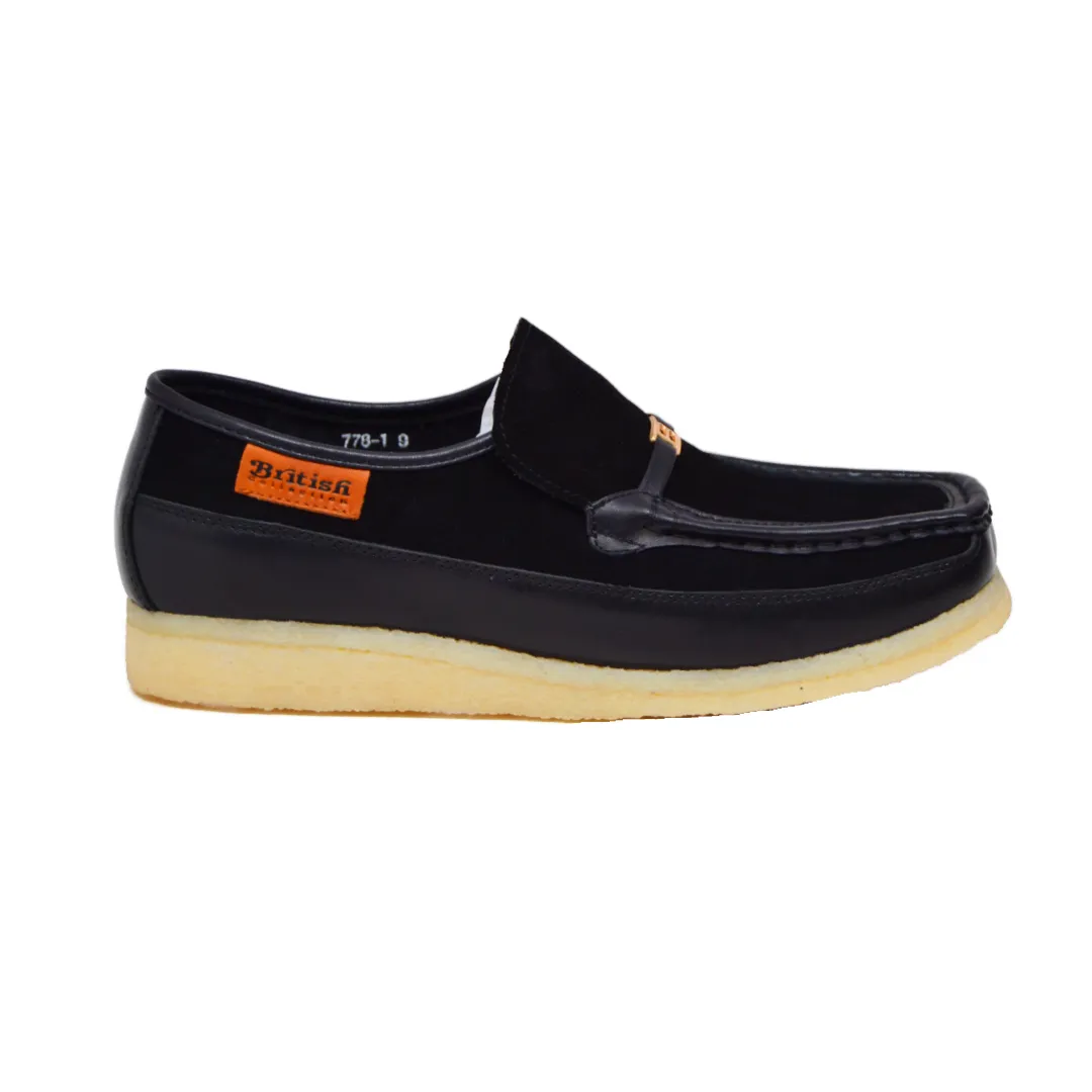 British Walkers Power Plus Men's Elegant Crepe Sole Leather and Suede Slip Ons