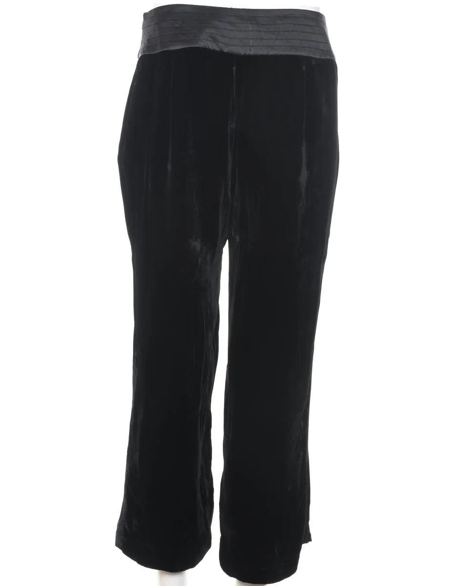 Casual Black Velvet Trousers - W33 L25
