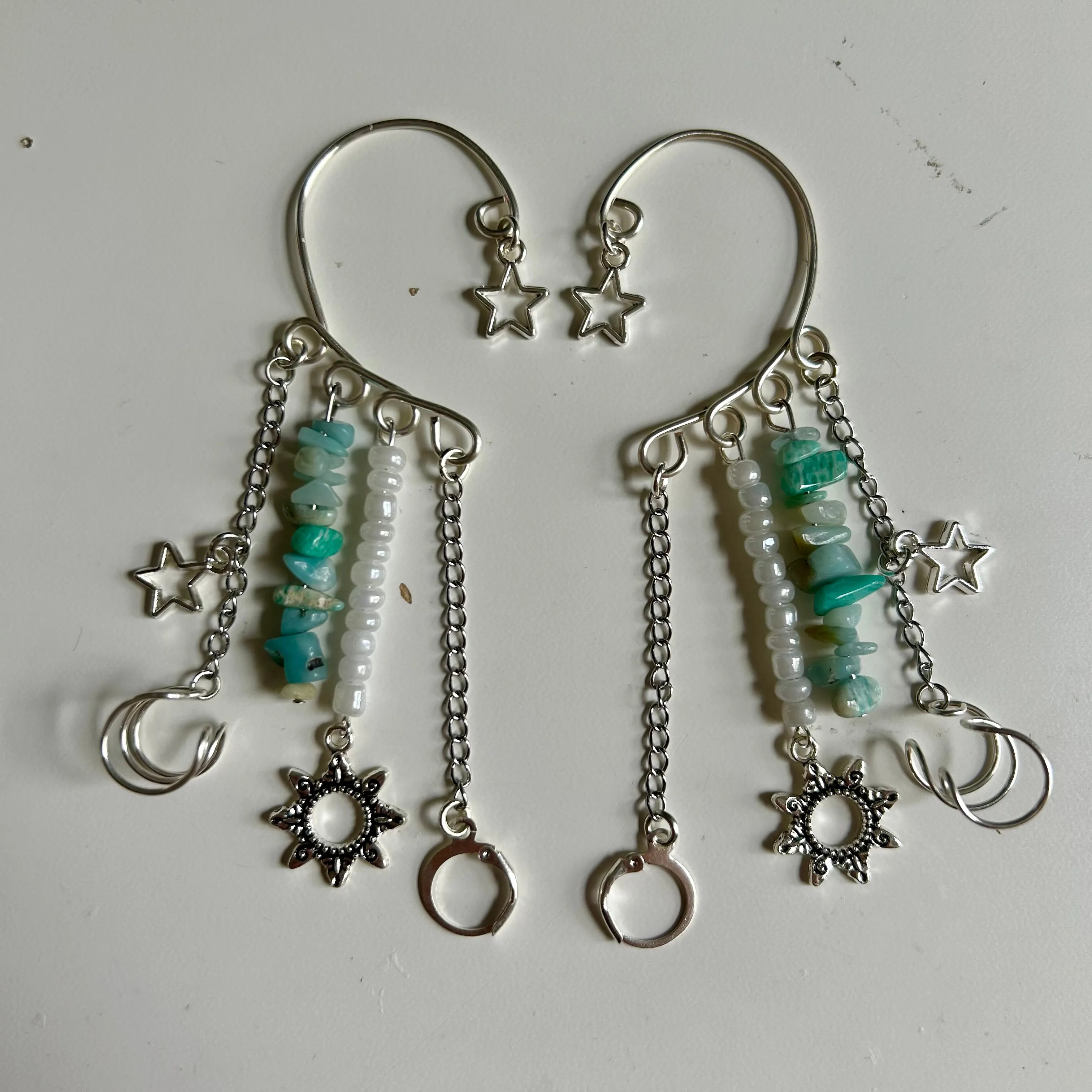 Celestial Amazonite LOOP Earplug Ear Cuffs *LOOPS NOT INCLUDED*