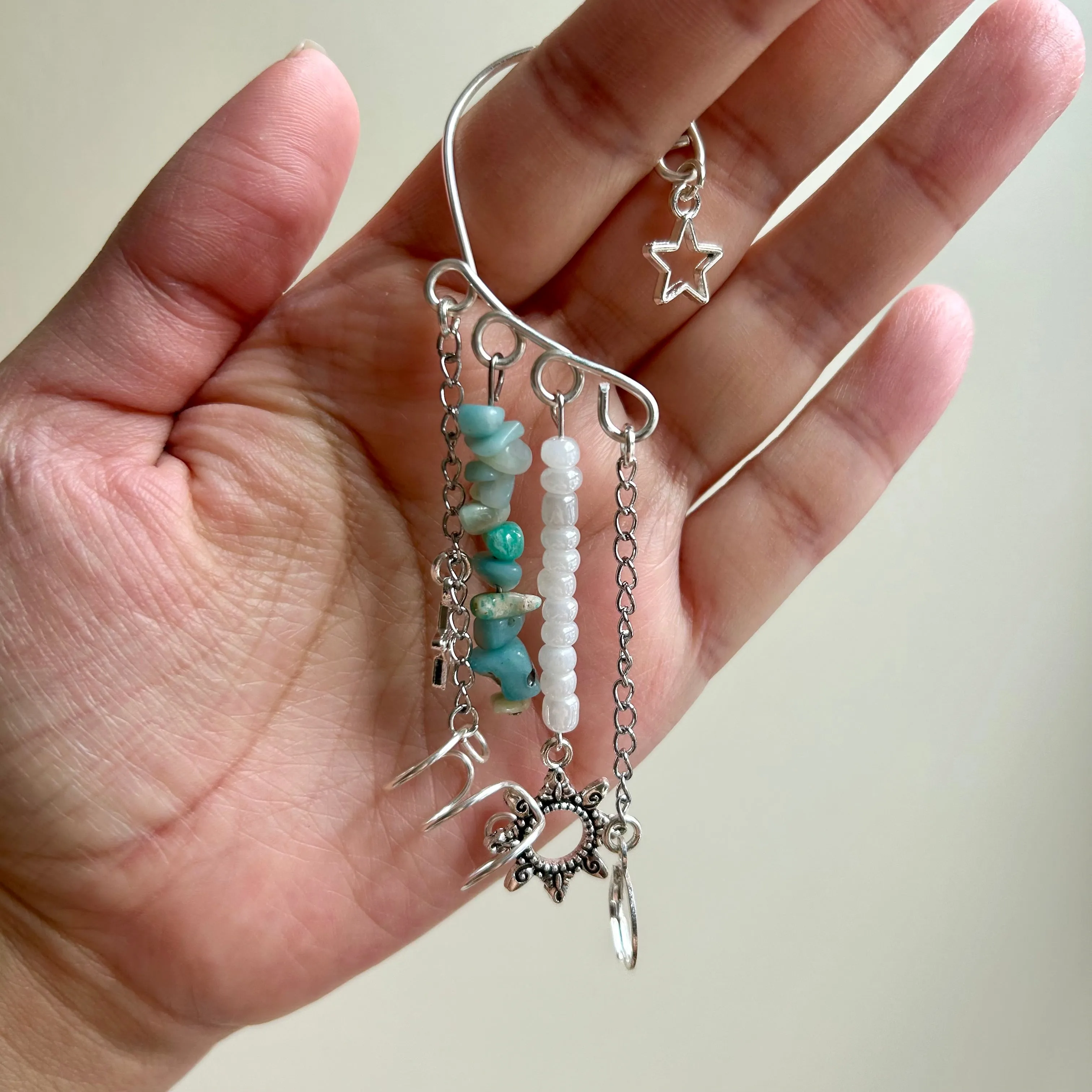 Celestial Amazonite LOOP Earplug Ear Cuffs *LOOPS NOT INCLUDED*