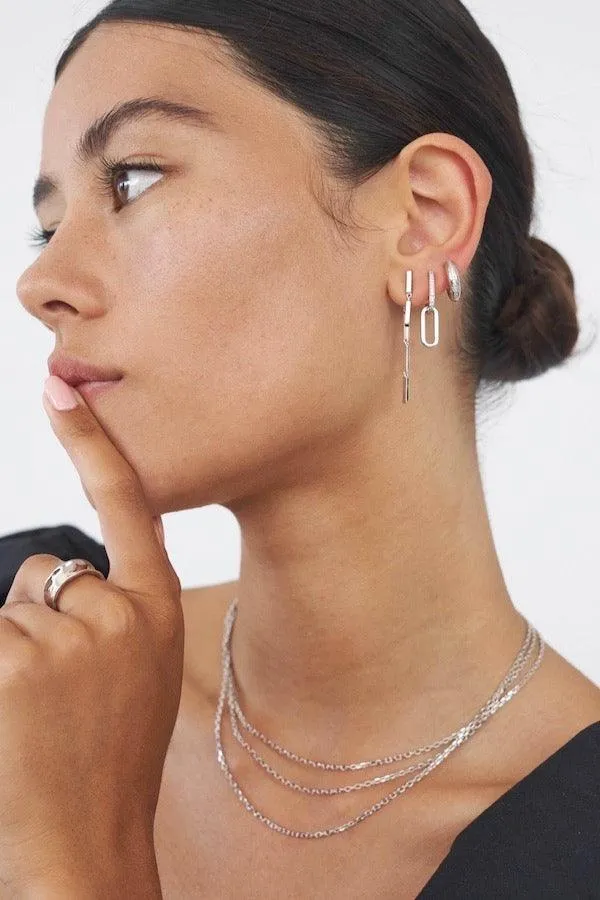 Celine Earrings Silver Pavé