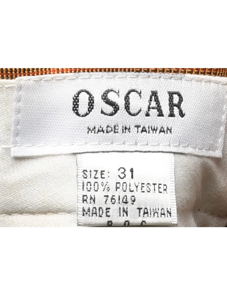 Checked Brown Tailored Trousers - W30 L29