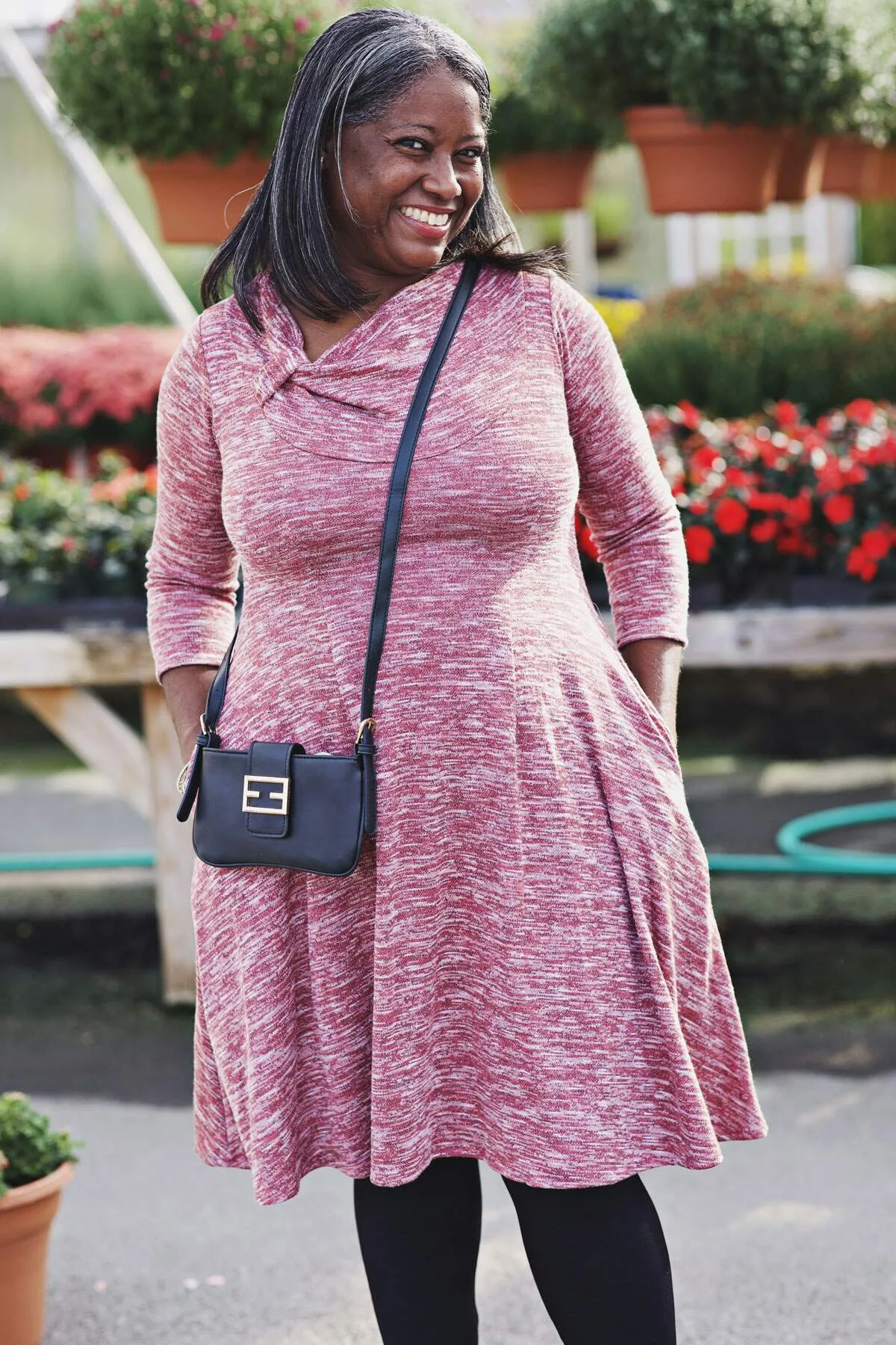 Claire Dress - Marled Mauve Sweater Knit