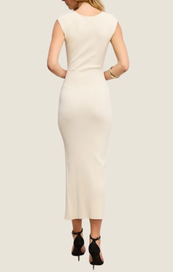 Codi Ivory Knit Cutout Dress