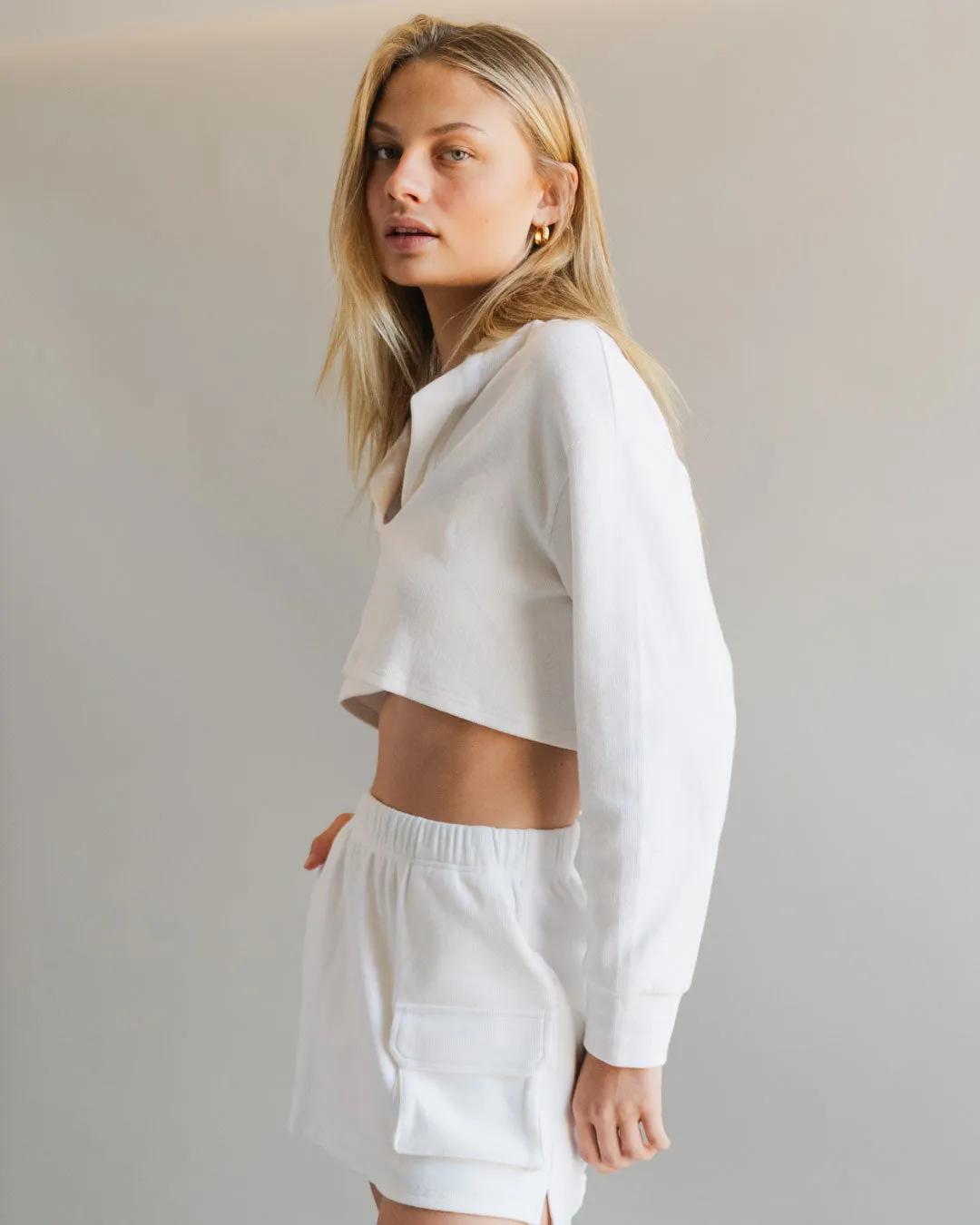 Corduroy Collar Pullover