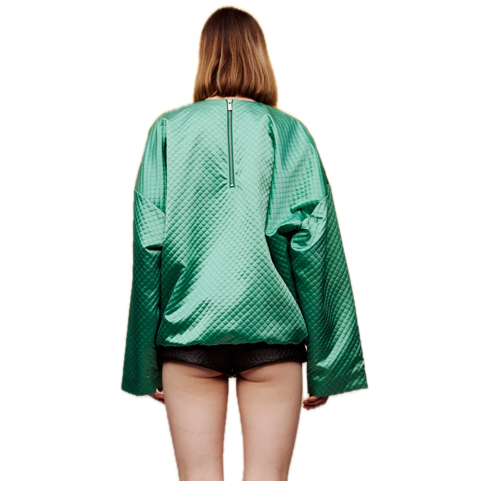Crew Neck Pullover Sweatshirt in Green
