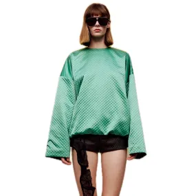 Crew Neck Pullover Sweatshirt in Green