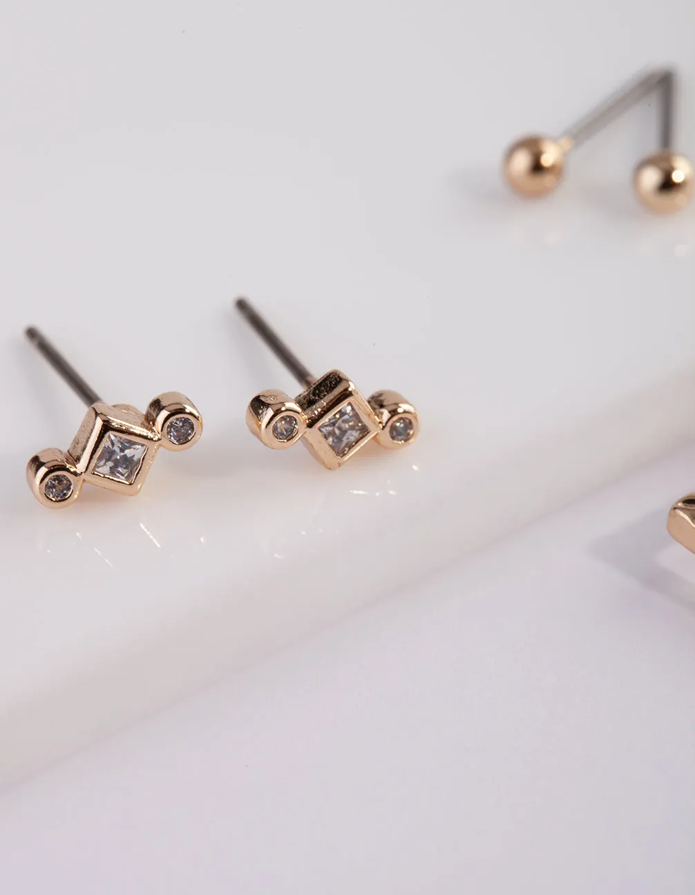 Cubic Zirconia Gold 3 Pack