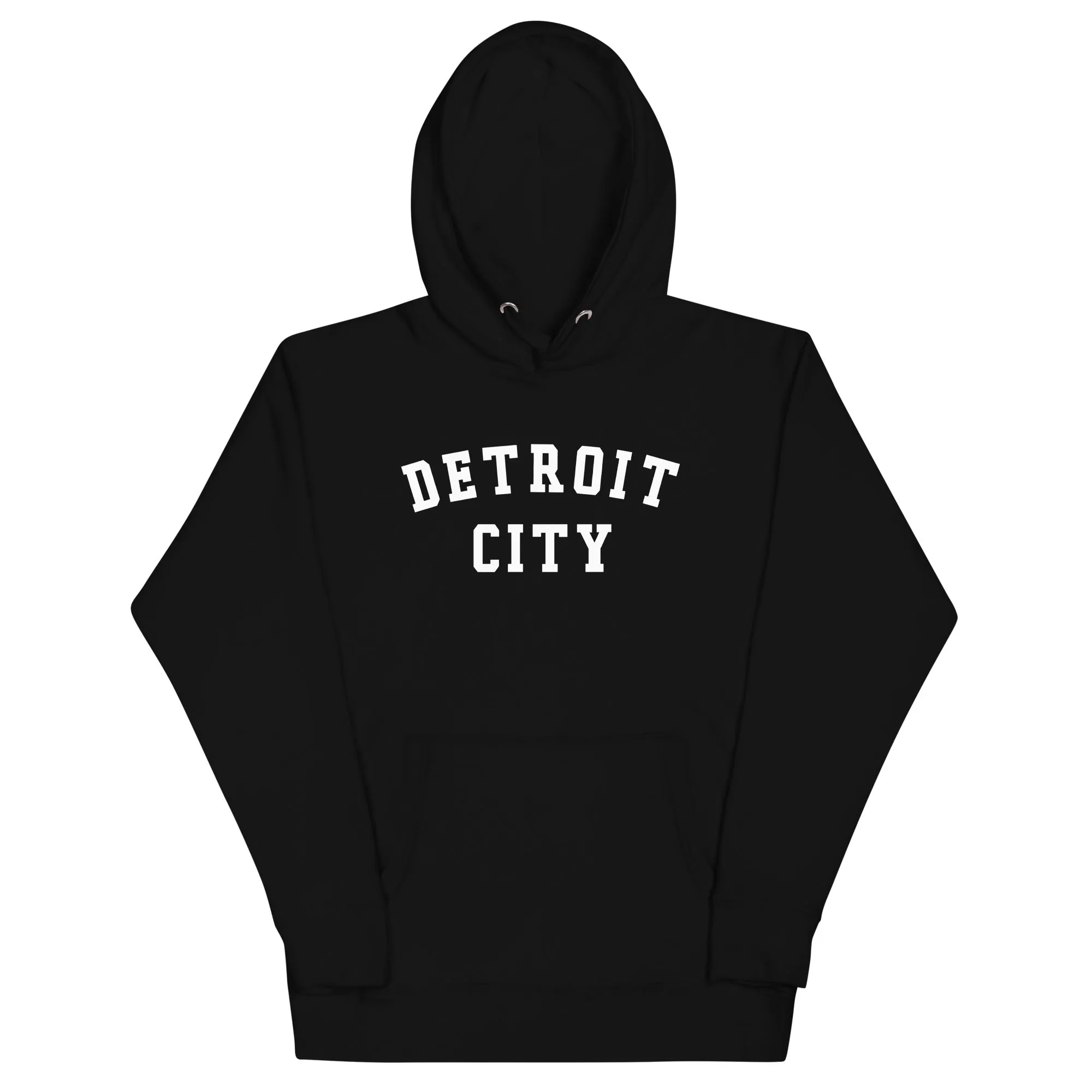 Detroit City Premium Pullover Unisex Hoodie - Black / White