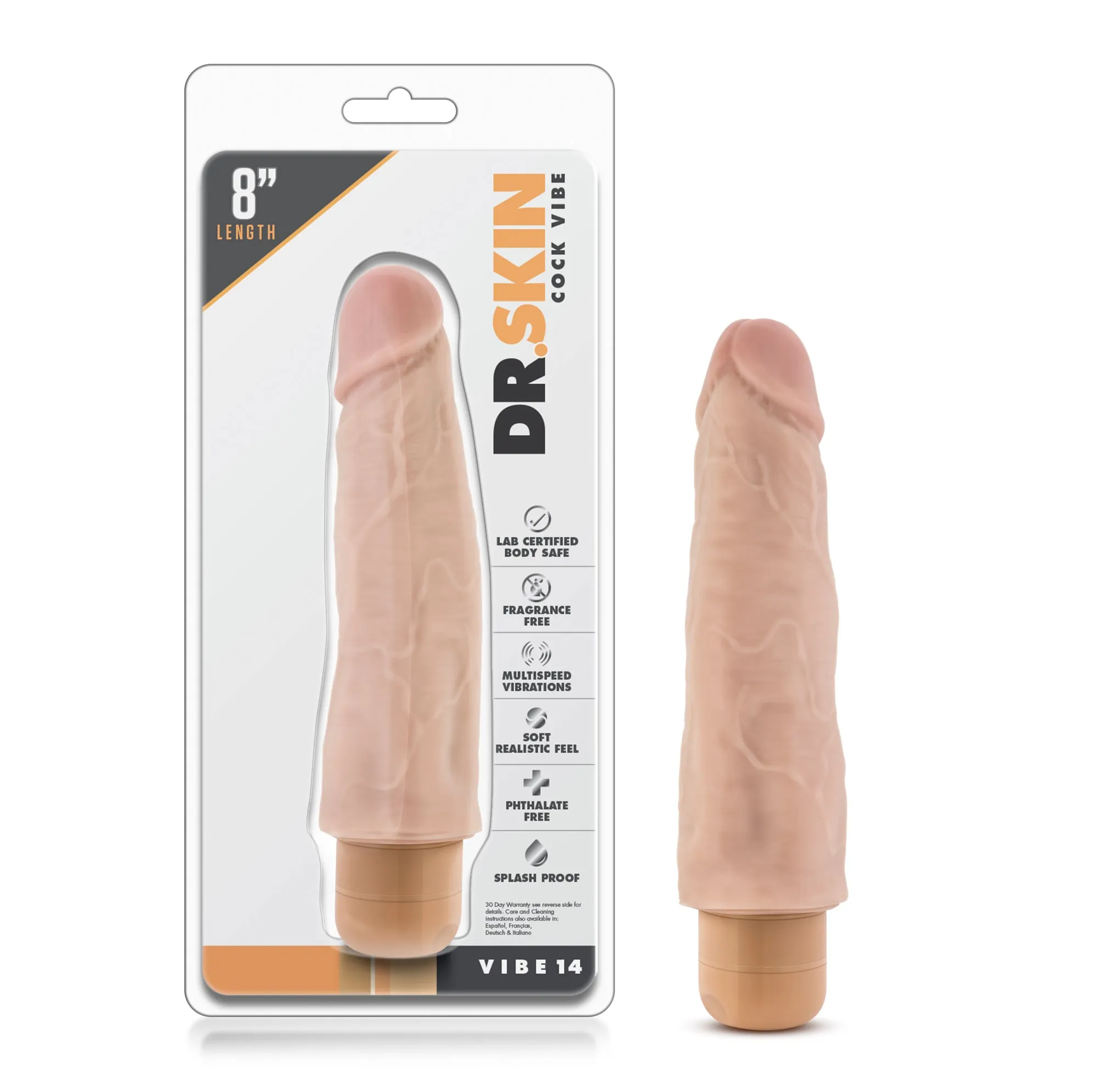Dr. Skin's Realistic 8-Inch Waterproof Vibrator for Fun Bath Time Adventures