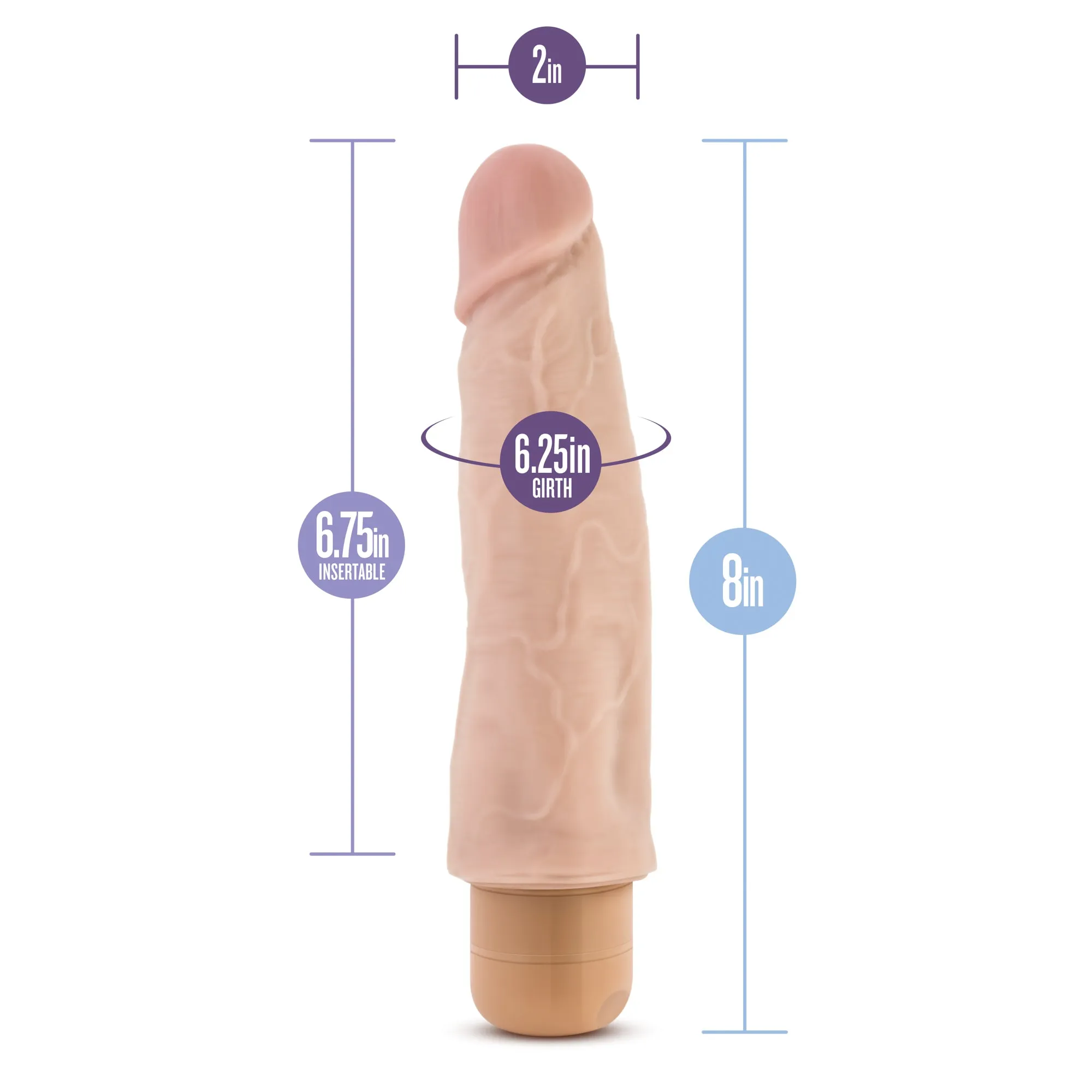 Dr. Skin's Realistic 8-Inch Waterproof Vibrator for Fun Bath Time Adventures