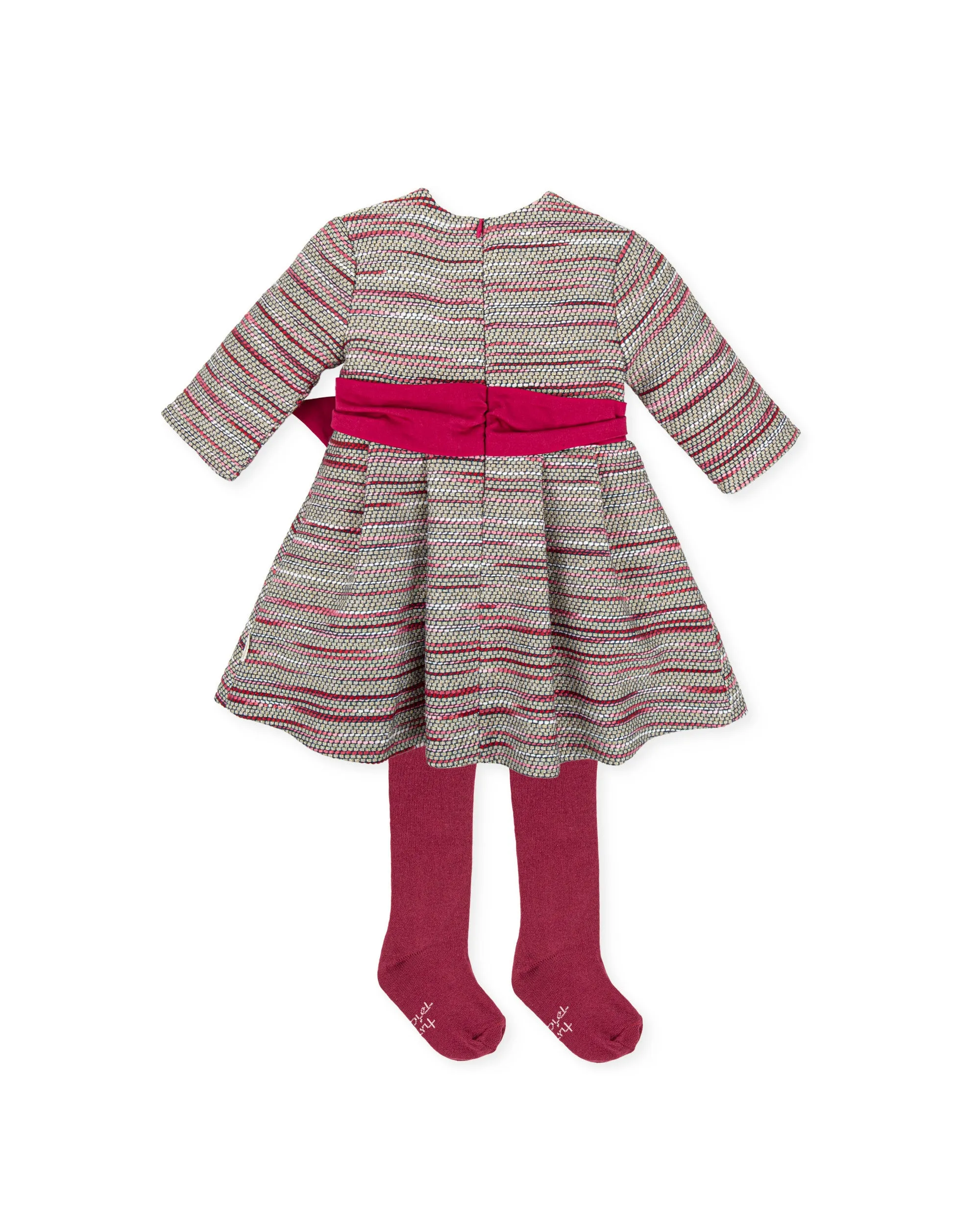 DRESS WITH CARMINE TIGHTS