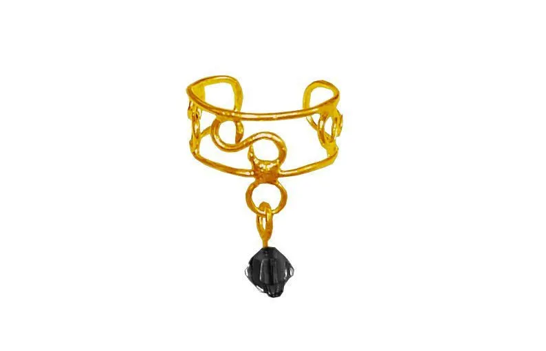 Ear Cuff Dangling Bead - Gold