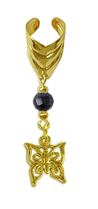 Ear Cuff With Charm Butterfly - Gold