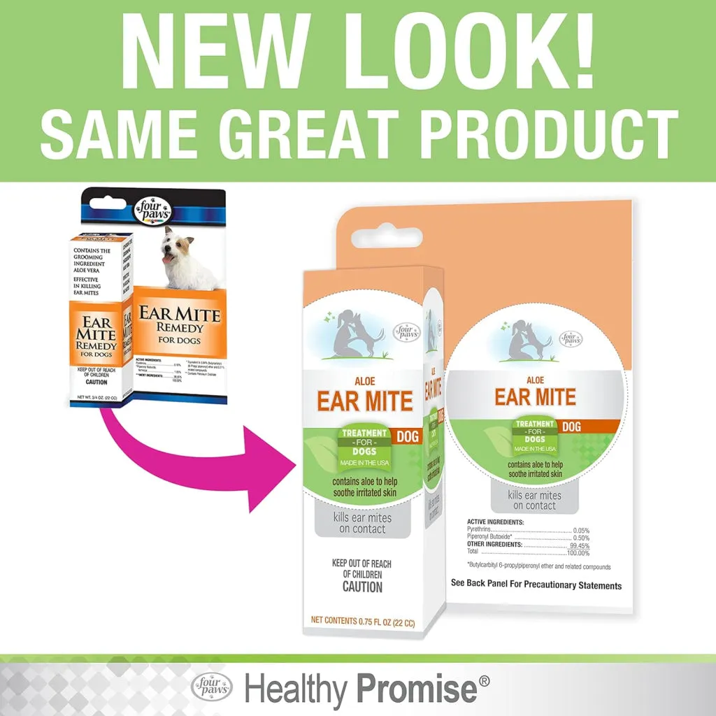 Four Paws Healthy Promise Aloe Ear Mite Treatment For Dogs (0.75 oz)