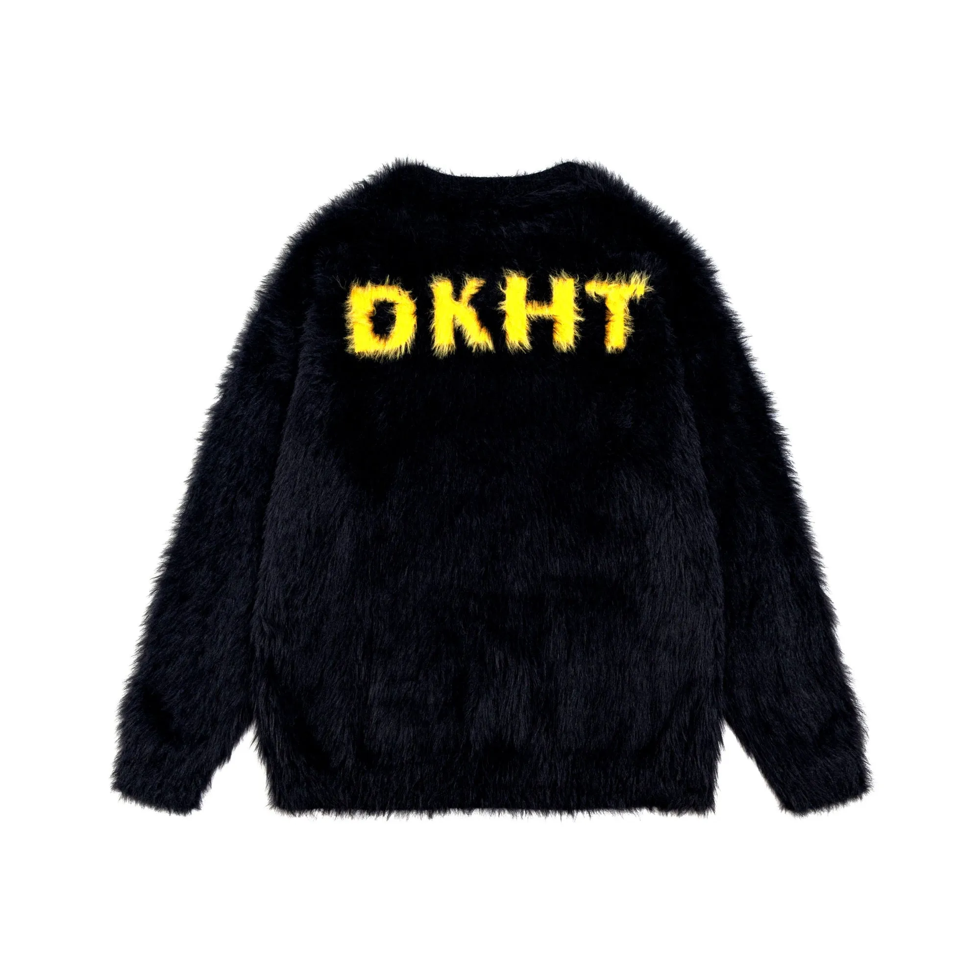Fuck slogan sweater grunge knitted fluffy 90s inspired jumper beige