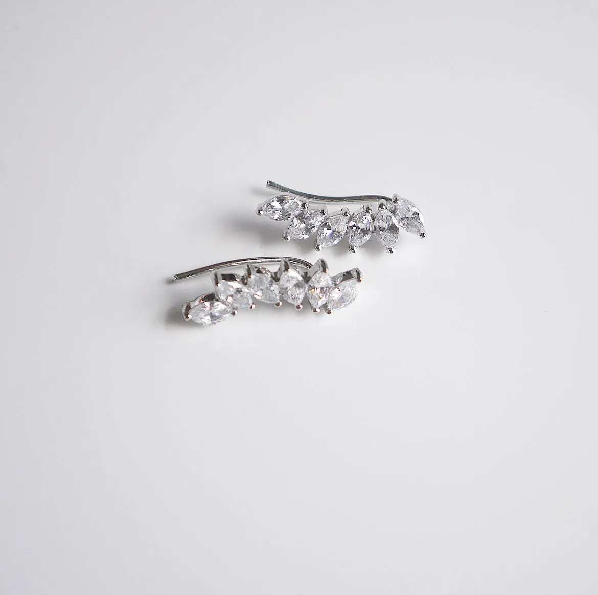 Goddess Sparkle Water Drops CZ Ear Crawlers (Earrings)