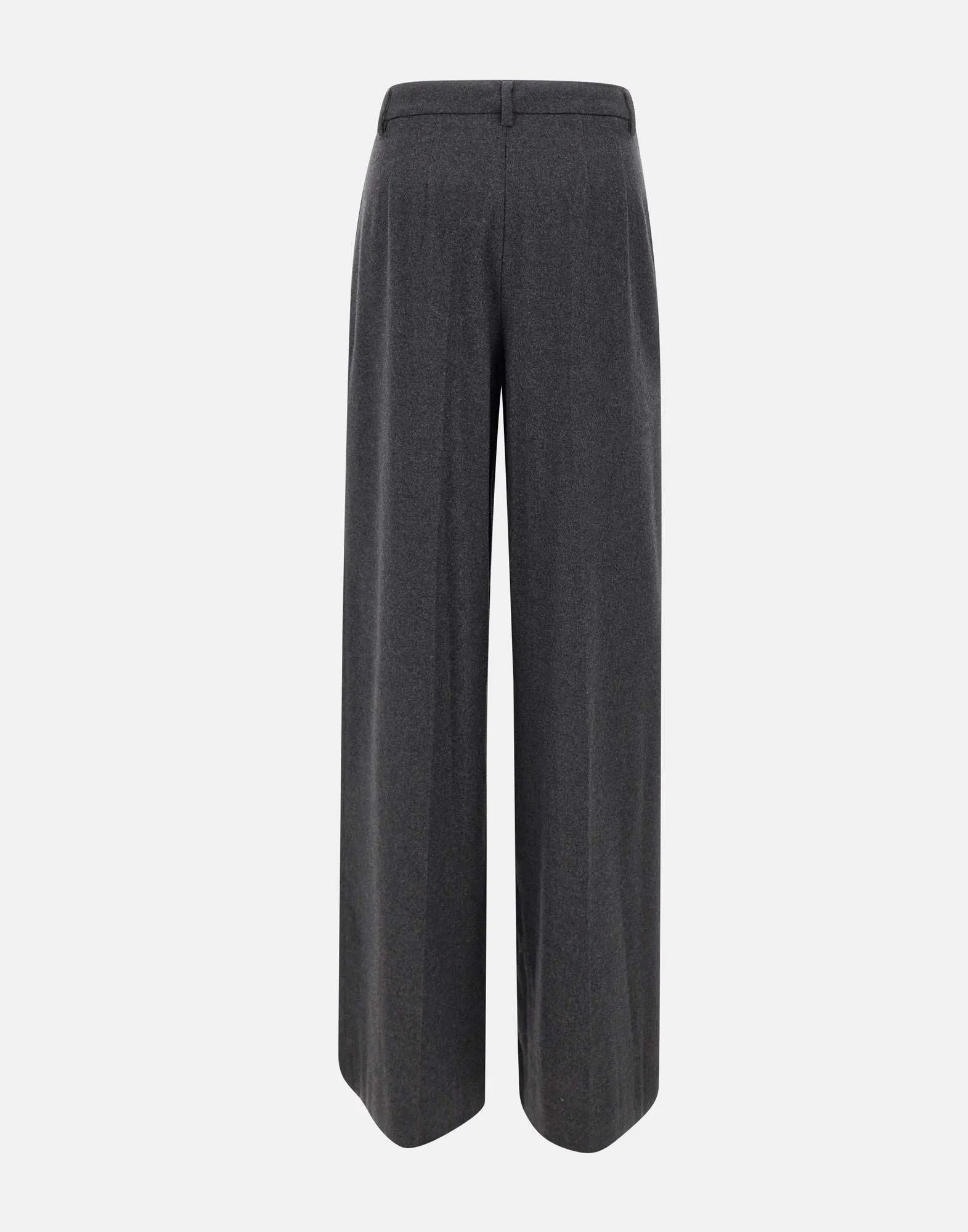Grey Cotton Wool Palazzo Trousers