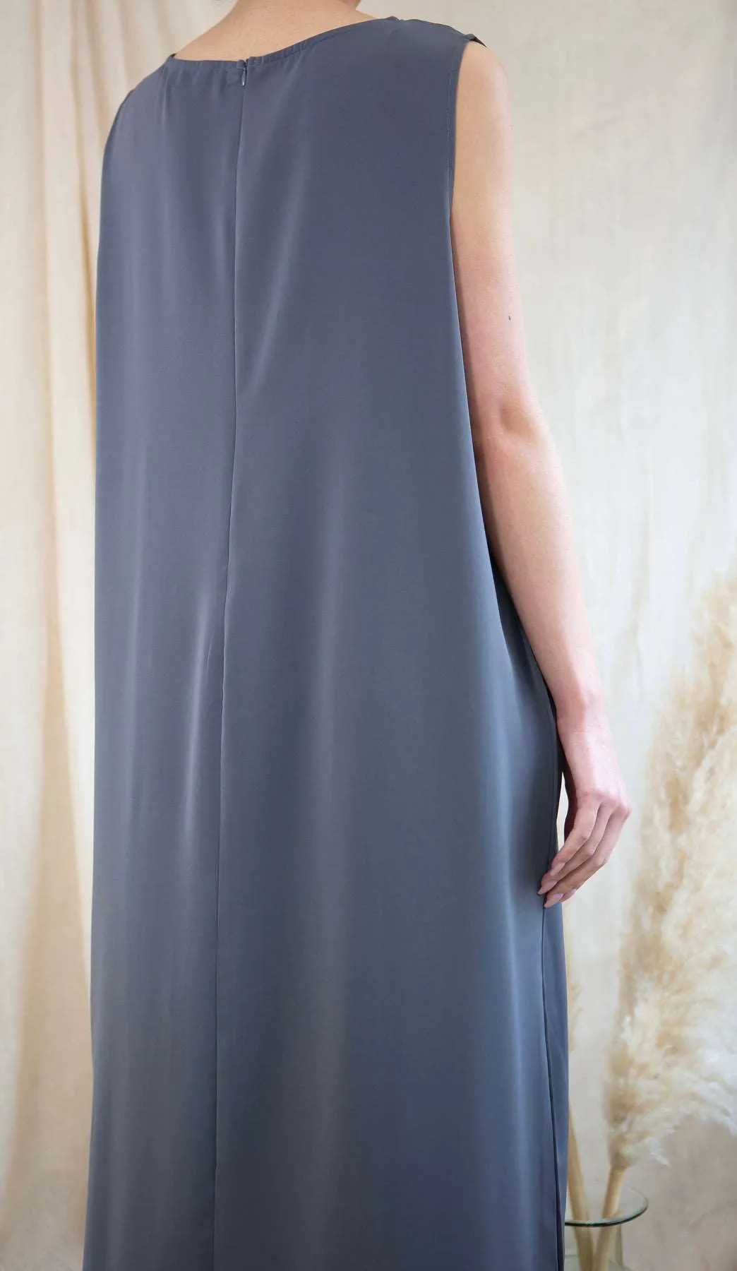 Grey Sleeveless Slip Dress