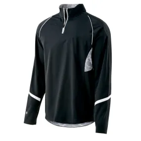 Holloway Men's Black/White Quarter Zip Tenacity Pullover