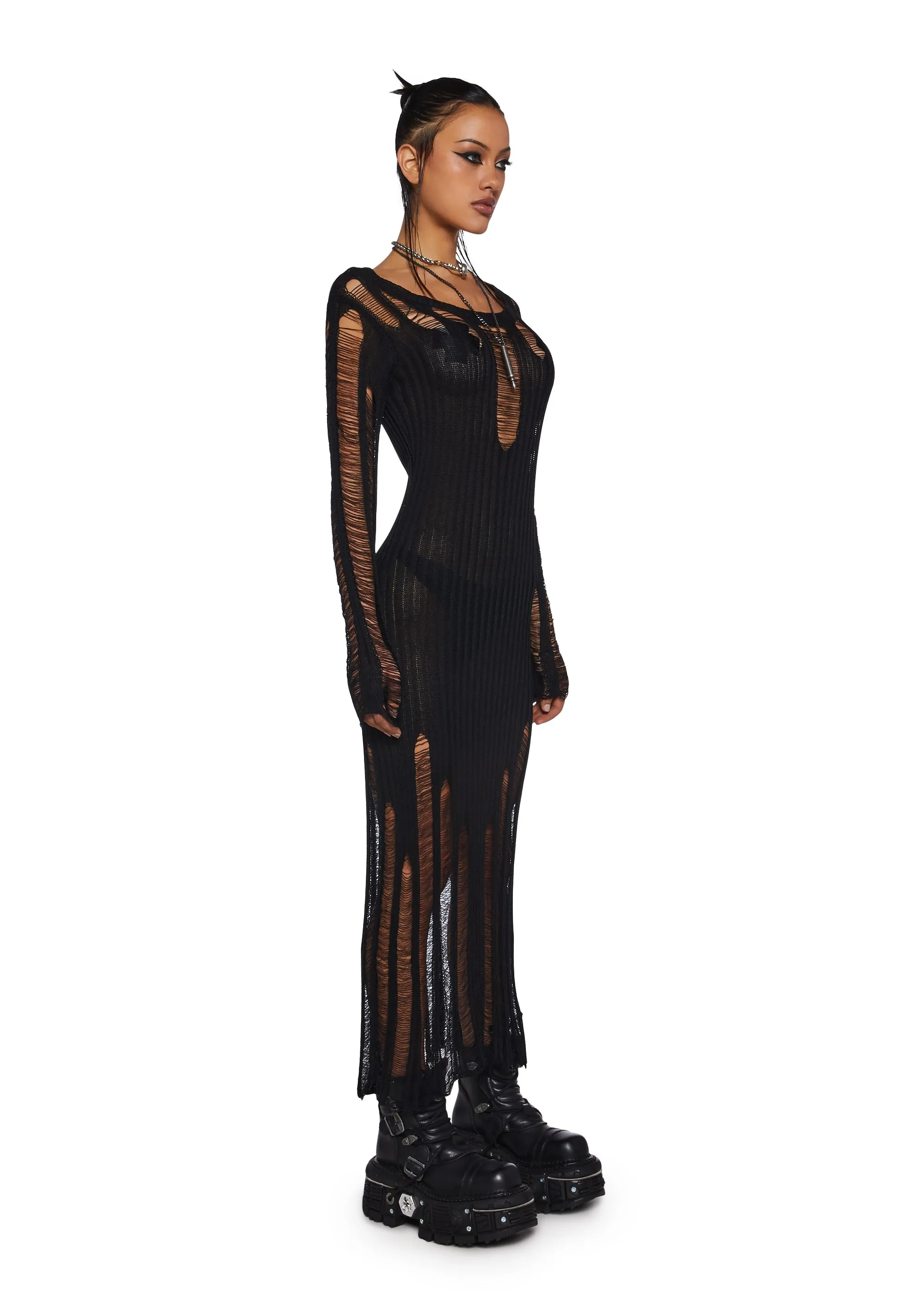 It’s Under Control Shredded Maxi Dress